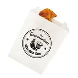 Sac croissant papier kraft blanc 12 x 5 x 21 cm Mes gourmandises - Sachet viennoiserie - Lot de 1000