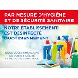 Panneau d'information établissement désinfecté Mesures d'hygiène 20 x 15 cm PVC