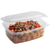 Barquette avec couvercle charnière 500 ml 14,2 x 12,5 x 6 cm - Barquette plastique - Lot de 50