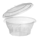 Bol salade avec couvercle 1000 ml plastique transparent ø 18,5 x 9,5 cm - Bol plastique avec couvercle - Lot de 70