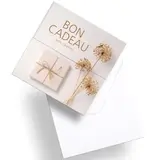 Bon cadeau motif cadeau et fleurs séchées 12 x 12 cm - Paquet de 12