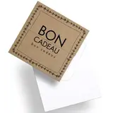 Bon cadeau kraft brun / noir 12 x 12 cm - Paquet de 12