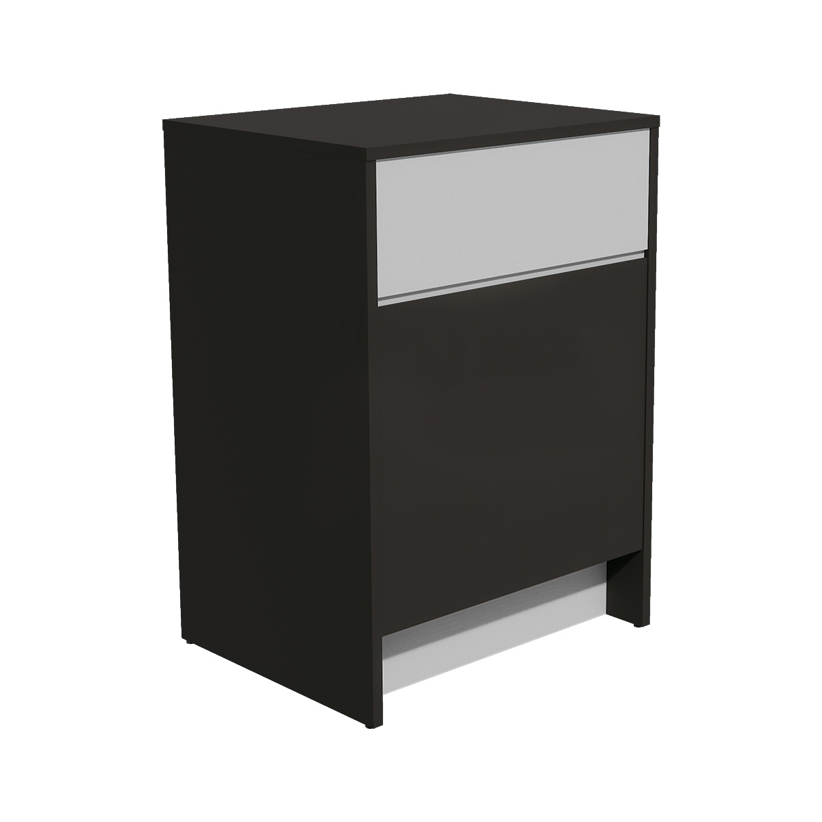 Comptoir d'accueil noir mat / gris 62,5 x 51 x 88 cm