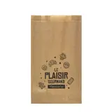 Sac croissant papier kraft brun 17 x 7 x 30 cm Le plaisir gourmand - Sachet viennoiserie - Lot de 1000