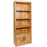 Buffet haut avec caisson et 4 étagères bois massif 79 x 39 x 200 cm brun - Mobilier retail