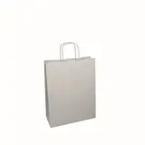 Sac kraft blanc poignées torsadées 16 x 7 x 21,5 cm 90g/m² - Lot de 50