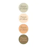 Assortiment étiquettes adhésives Plaisir d'offrir combi végétal ø 35 mm - Paquet de 500 