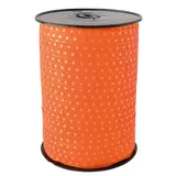 Bolduc orange à pois 10 mm x 225 m polypropylène