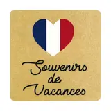 Étiquettes cadeaux adhésives Souvenirs de Vacances 35 x 35 mm - Boîte de 500
