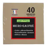 Serviette ouate micro-gaufrée 2 plis 38 x 38 cm - Serviette jetable - Serviette de table papier - Ficelle - Paquet de 40