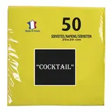Serviette cocktail ouate micro-gaufrée 2 plis 20 x 20 cm - Mini serviette - Vert kiwi - Paquet de 50