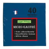 Serviette ouate micro-gaufrée 2 plis 38 x 38 cm - Serviette jetable - Serviette de table papier - Bleu marine - Paquet de 40