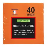 Serviette ouate micro-gaufrée 2 plis 38 x 38 cm - Serviette jetable - Serviette de table papier - Orange - Paquet de 40