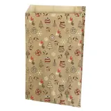 Pochette cadeau Noël Oriane 2 12 + 4,5 x H 20 cm - Pochette cadeau papier - Lot de 150