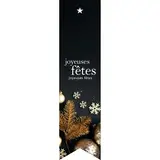 Étiquette cadeau autocollante 35 x 135 mm Joyeuses Fêtes bleu nuit - Paquet de 200