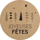 Étiquettes adhésives JOYEUSES FÊTES