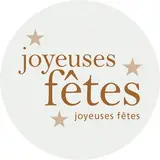 Étiquettes adhésives Joyeuses Fêtes Écru / Marron ø 65 mm - Boîte de 200
