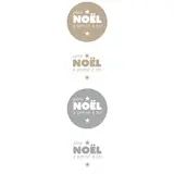 Étiquettes adhésives couleurs assorties “Père Noël a pensé à toi” Ø 35 mm – Paquet de 500