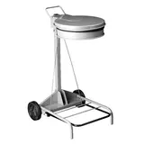 Support pour sac avec pédale blanc 51,8 x 55,1 x H 90 cm