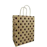 Sac kraft à pois brun / noir 19 + 8 x 24 cm - Sac papier - Paquet de 50