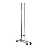 Pied double à roulettes pour grillle d'exposition H 130 cm Acier - Présentoir grille - Noir - Lot de 2