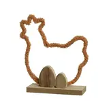 Silhouette poule sur socle bois