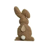 Lapin de Pâques sur socle bois 23 x 45,50 cm Beige - Déco de Pâques