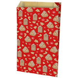 Pochette cadeau Noël kraft rouge Hansel 18 + 6 x 35 cm - Paquet de 150