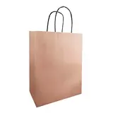 Sac kraft rose cuivré à poignées torsadées 23+12x30cm 90g/m² (x50)