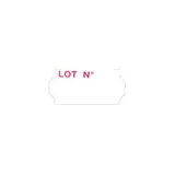 Étiquette blanche 26 x 12 mm adhésive LOT N° pour étiqueteuse - 10 rouleaux de 1500