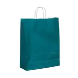 Sac kraft bleu wendy à poignées torsadées 19+8x23,5cm 90g/m² (x50)