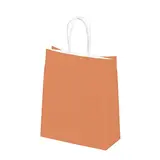 Sac kraft Terre de Sienne à poignées torsadées 24+12x31cm 90g/m² (x50)