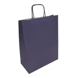 Sac kraft blue navy à poignées torsadées 24+12x31cm 90g/m² (x50)