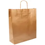 Sac kraft bronze à poignées torsadées 18+7x24cm 100g/m² (x50)