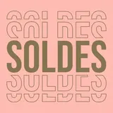 Affiche Soldes magasin carrée 38 x 38 cm - Affiche promo - Rose/Blanc