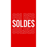 Affiche Soldes pour magasin grand format 80 x 150 cm - Rouge/Blanc