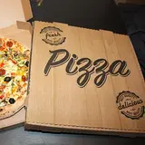 Boîte à pizza kraft brun 33 x 33 x 3,8 cm imitation bois – Carton 100 unités