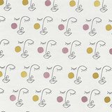 Papier cadeau métallisé blanc motif visage 70 cm x 50 m 74 g/m² – le rouleau