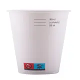 Gobelet boisson froide 33 cl 12oz ø 8 x 11,6 cm - Gobelet carton - Gobelet café - Blanc - Lot de 50