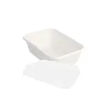 Barquette plastique avec couvercle séparé 13,5 x 9,6 x 4,2 cm - Barquette bagasse - Blanc - Lot de 50