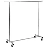 Portant vêment pliable droit L 140 + 2 rallonges 32 cm - H 160 cm