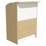 Comptoir d'accueil bois mélaminé Chêne Vincenza L 80 x H 112 cm