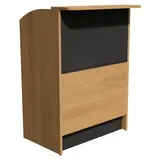 Comptoir d’accueil / Bureau d'accueil mélaminé chêne / noir 80 x 51 x 112 cm
