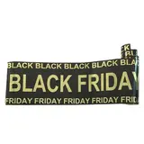 Banderole BLACK FRIDAY noir effet miroir or H 15 cm x L 10 m