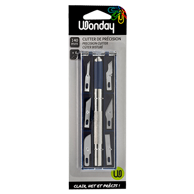 Cutter de précision avec 6 lames - embout aimanté