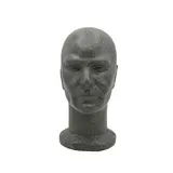 Tête mannequin homme polystyrène 54 cm - Tête pour perruque, chapeau - Gris anthracite