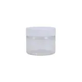 Pot PET cylindrique transparent avec couvercle vissant blanc - 50 ml - carton de 760 unités