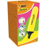 Surligneur plat BIC Marking Flat Jaune Fluo - Boîte de 12