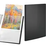 Porte-vues A4 80 vues – Protège-documents 40 pochettes souple - Noir
