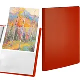Porte-vues A4 80 vues – Protège-documents 40 pochettes souple - Rouge